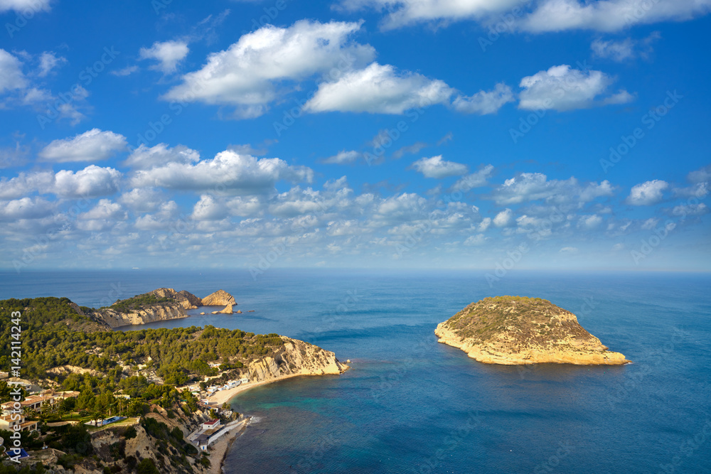 Fototapeta premium Javea Xabia Mediterranean sea aerial La Falzia