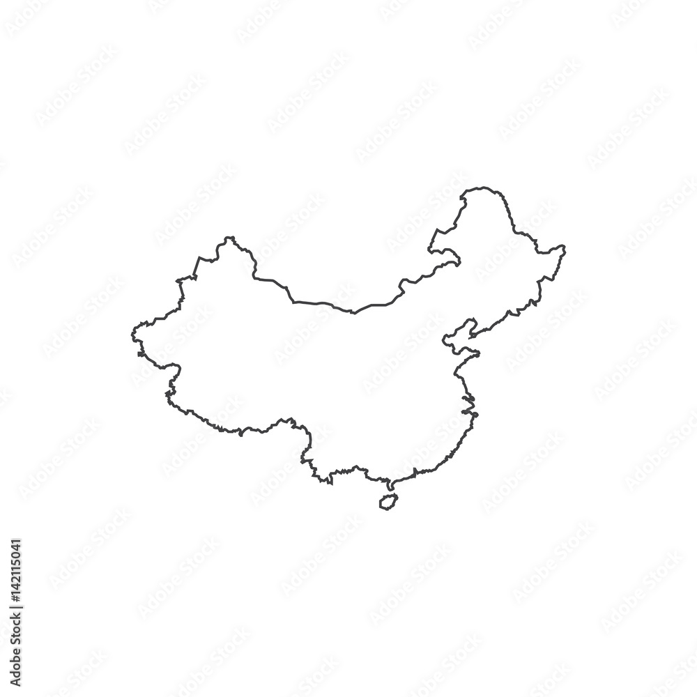 Republic of China map silhouette