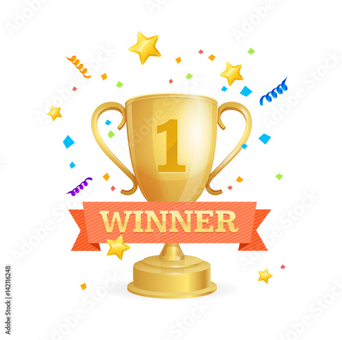 Winner Success Achievement Concept. Vector