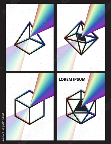 4 background in retro style 80s. synth pop