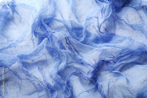 Blue gauze fabric background