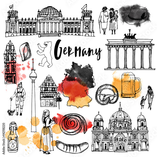 Vector set of Germany landmarks