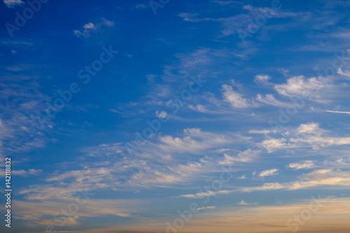 Sky with clouds at sunset 