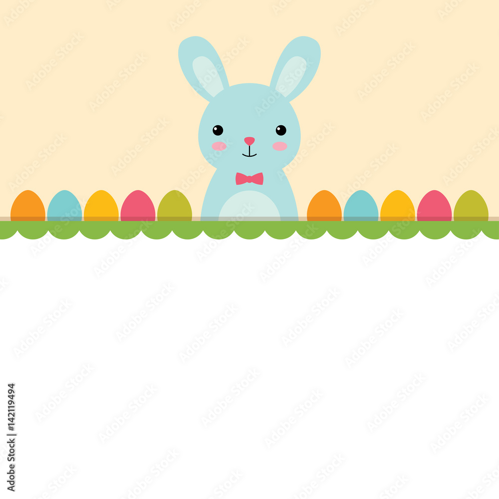 Obraz premium Easter background with a bunny, blank space for text