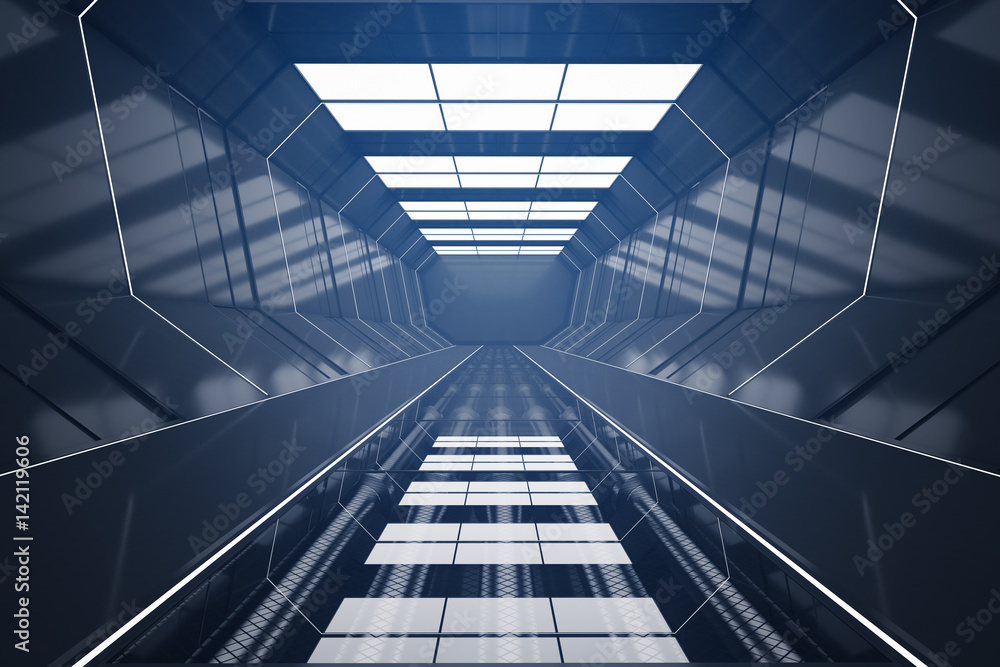 Dark futuristic tunnel Dark futuristic tunnel