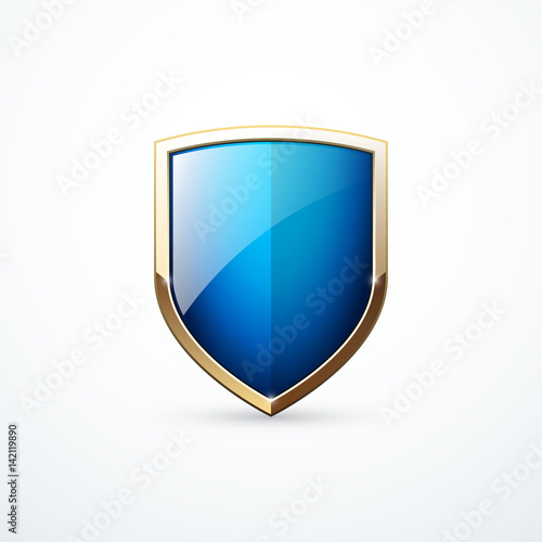 Vector gold and blue shield icon