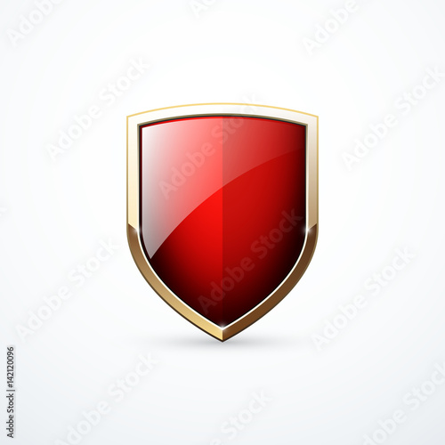 Vector gold and red shield