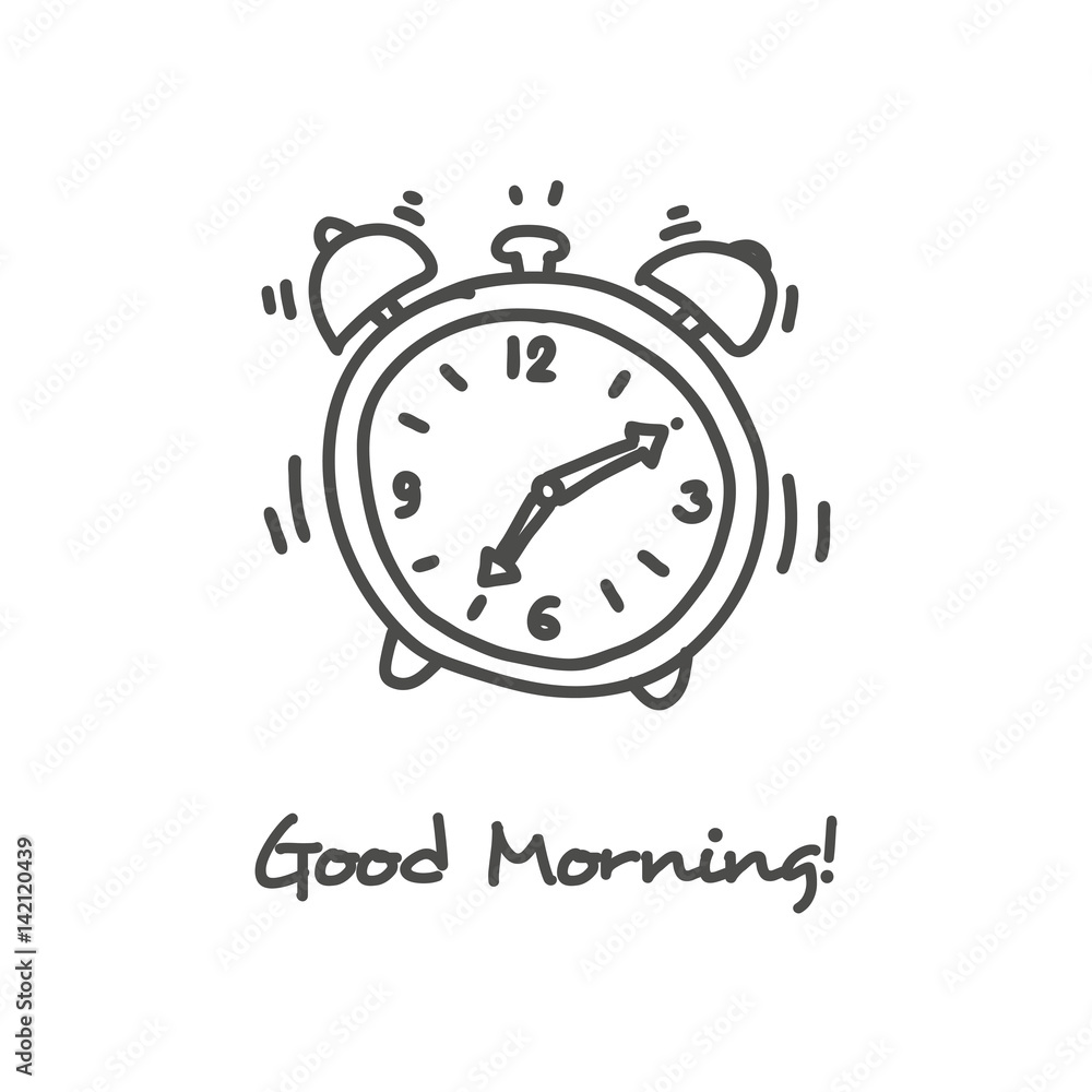 Hand drawn alarm clock icon Hand drawn alarm clock icon