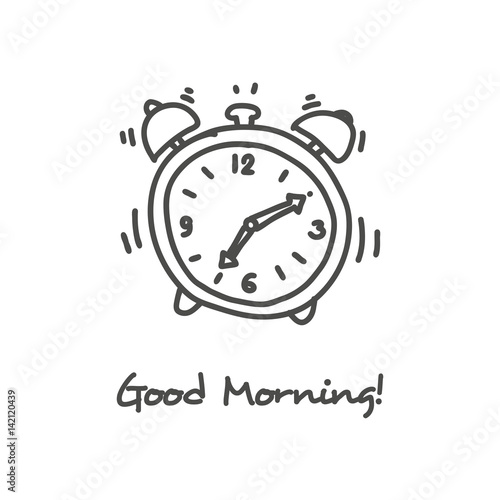 Hand drawn alarm clock icon