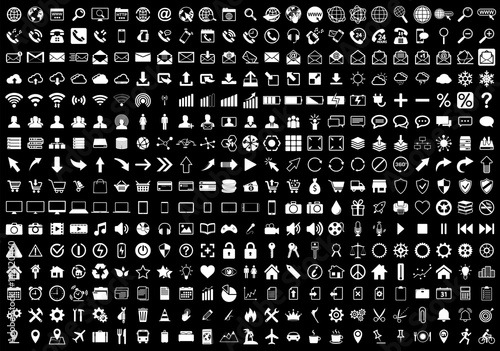 White web icons set
