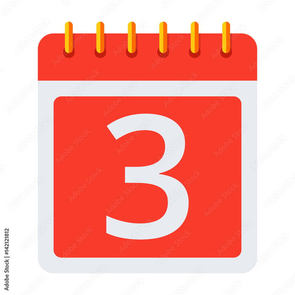 Red calendar, vector illustration in flat style Red calendar, vector illustration in flat style
