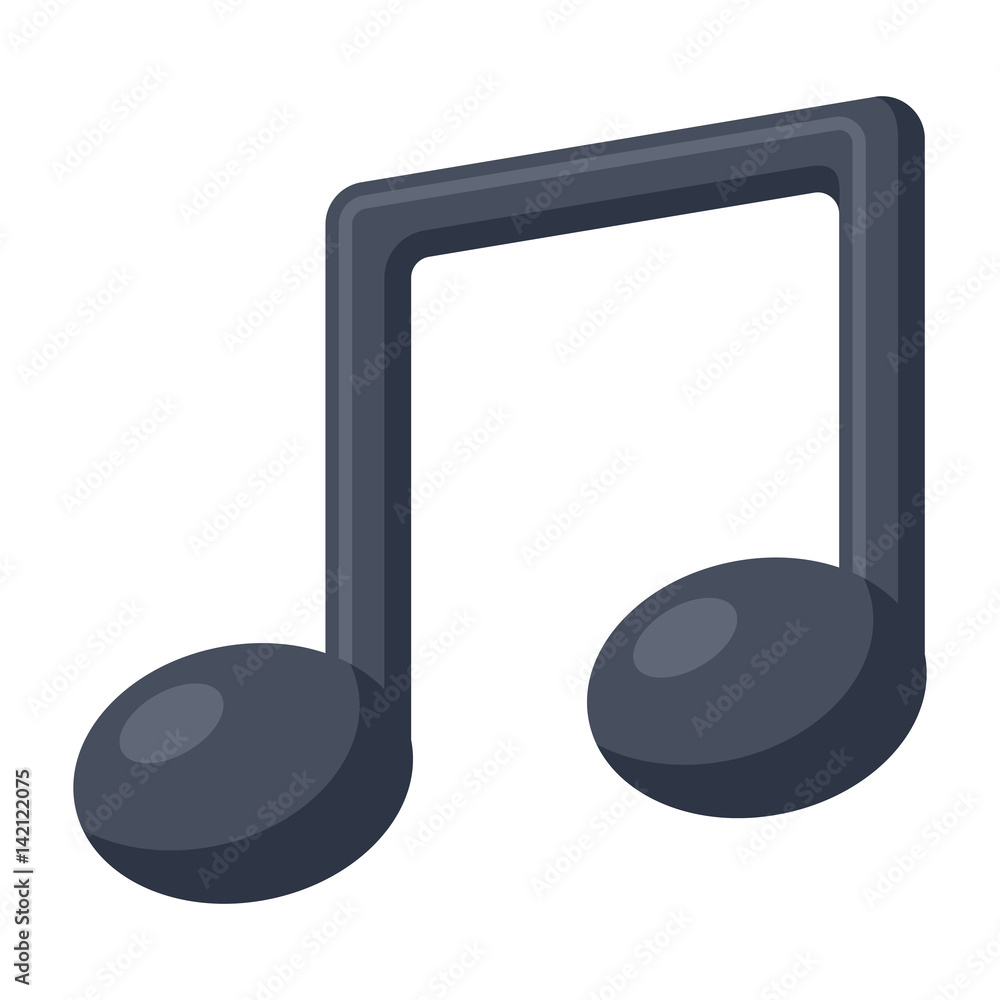 Music icon, vector illustration in flat style Music icon, vector illustration in flat style
