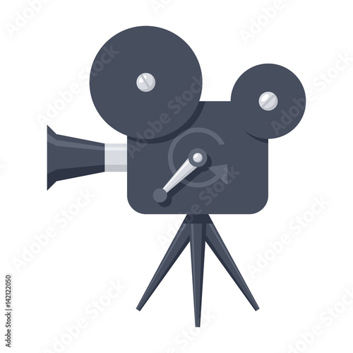 Movie camera icon, vector illustration in flat style