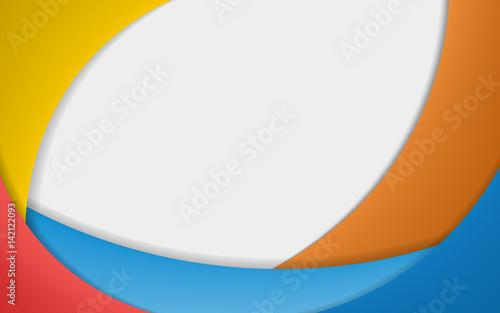 Curved color lines. Сolorful horizontal banner in a modern material design style. Abstract background for advertising. Vector illustration