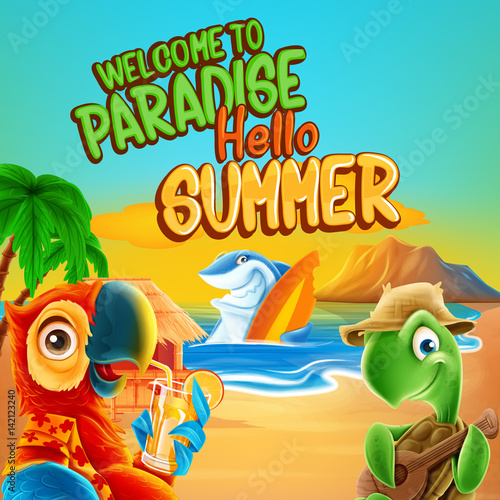 hello summer cartoon