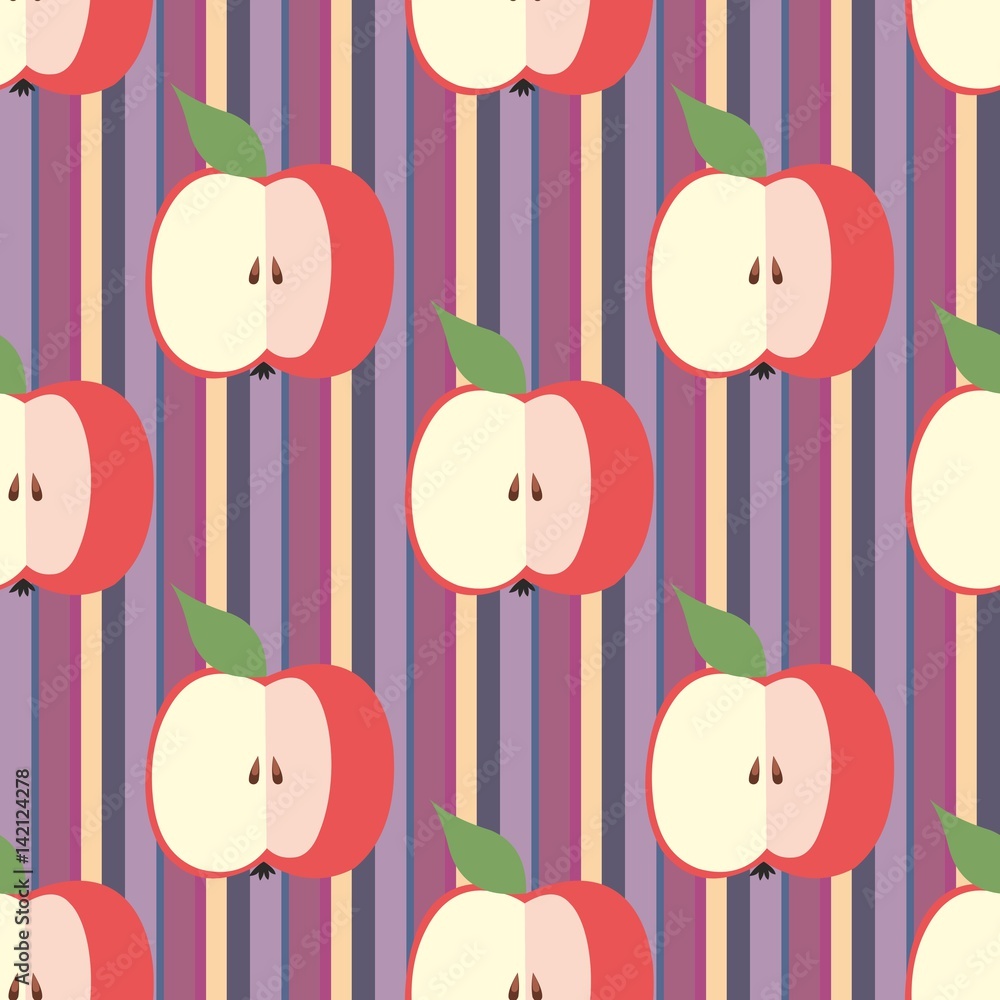 Vector seamless pattern with apples Vector seamless pattern with apples