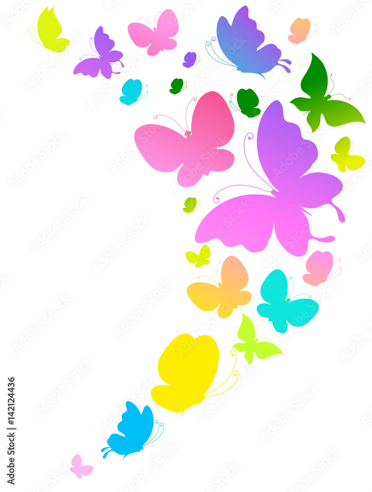 beautiful color butterflies,set, isolated on a white beautiful color butterflies,set, isolated on a white
