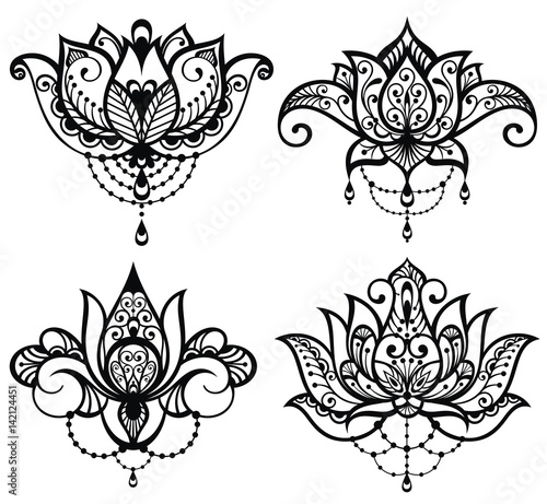 Lotus tattoo set