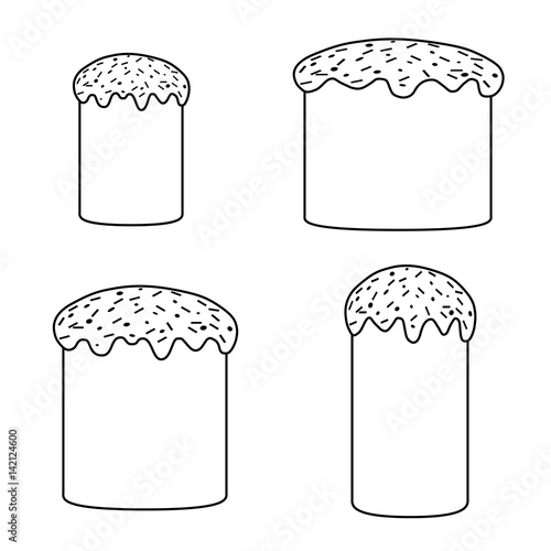 collection of black and white cakes