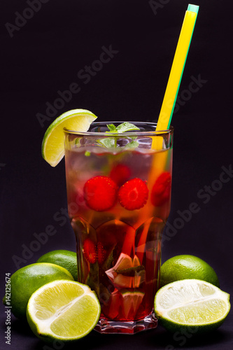 Cape Codder mixed drink on a black background