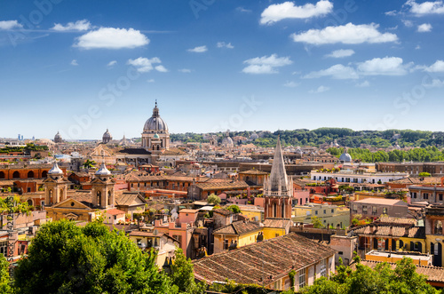 panoramic view of Rome and St. Peter's Basilica, Italy