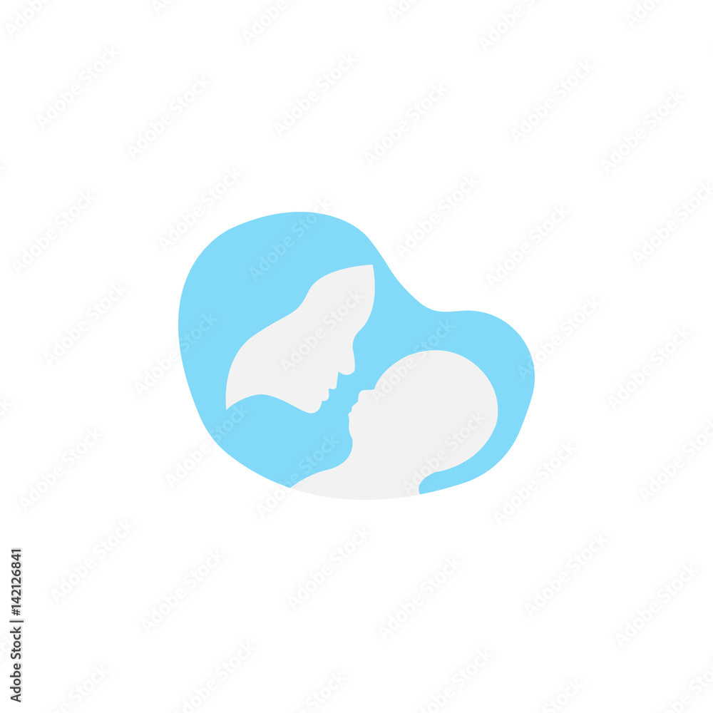 Mother holding a baby silhouette Mother holding a baby silhouette