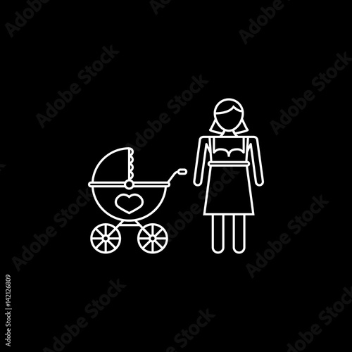 Woman with pram icon