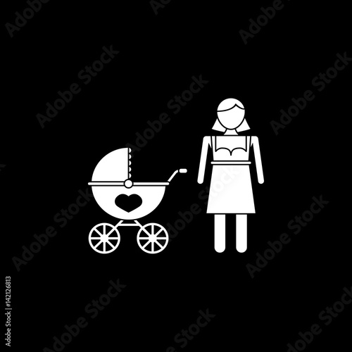 Woman with pram icon
