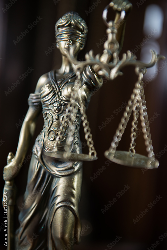 Closeup of gavel in court room