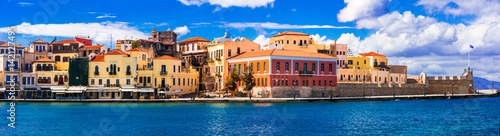 Colorful Greece series - venetian Chania town old town, Crete island