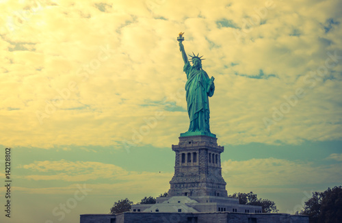 Statue of Liberty, New York City , USA .  ( Filtered image processed vintage effect. ) © jannoon028