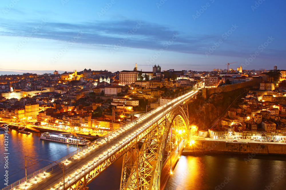 Dom Luis Bridge and Porto old town, Portugal