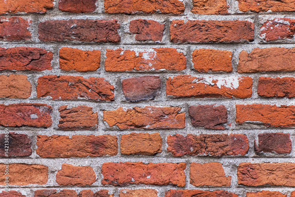 Old aged red brick wall texture background. Old aged red brick wall texture background.