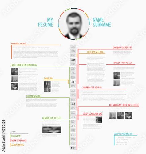 Vector timeline minimalist cv / resume template