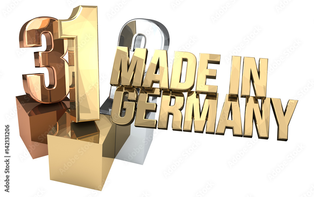 123 made in germany 3d rendering Stock Illustration | Adobe Stock