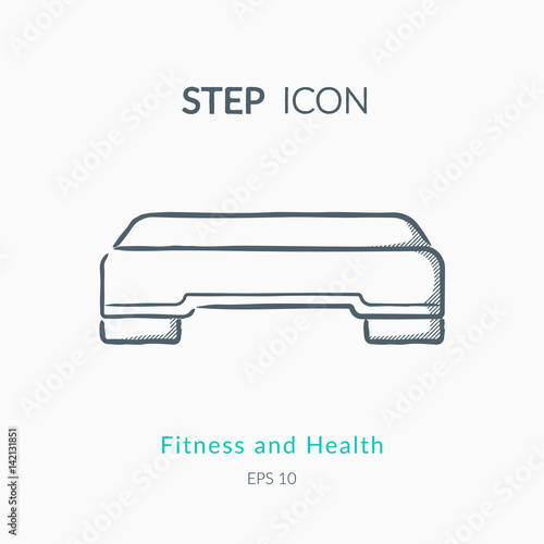 Step icon isolated on white.