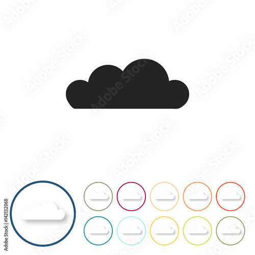 Bunte 3D Buttons - Cloud - Wolke