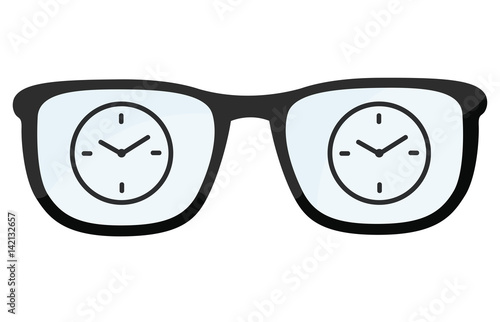 Brillengläser mit Uhr - Zeit