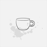 irish coffee glass mug vector sketch icon