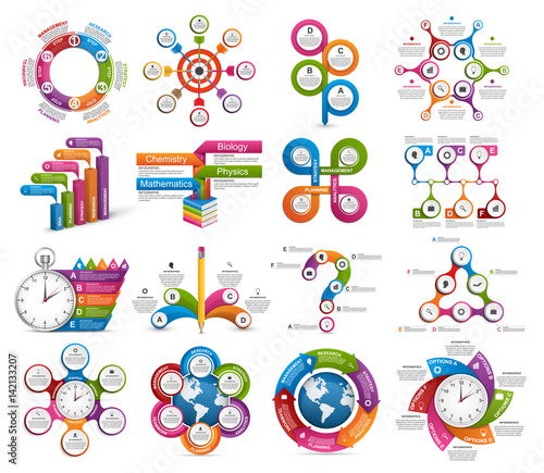 Collection infographics. Design elements. Infographics for business presentations or information banner.