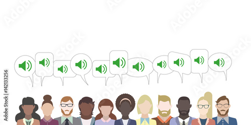Leute mit Sprechblasen - Audio - Lautsprecher