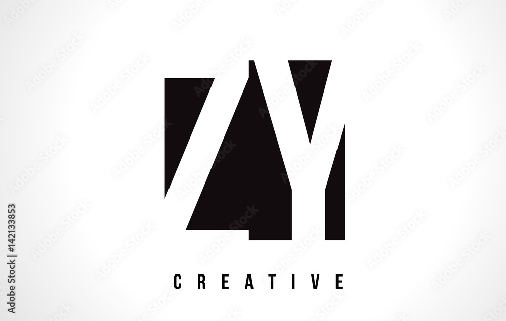 ZY Z Y White Letter Logo Design with Black Square. ZY Z Y White Letter Logo Design with Black Square.