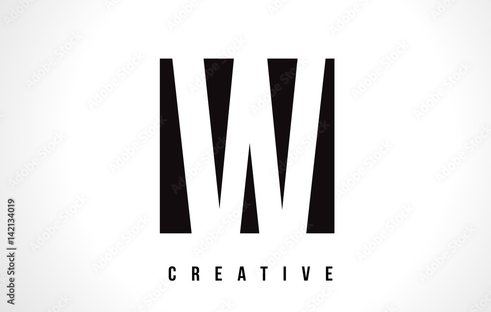 W White Letter Logo Design with Black Square. W White Letter Logo Design with Black Square.