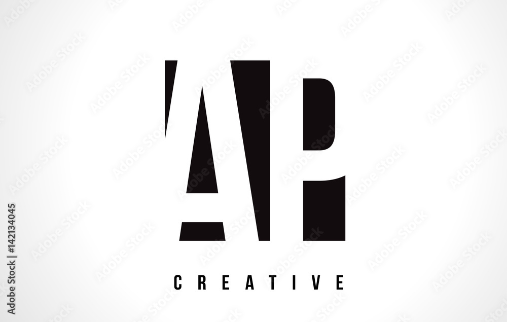AP A P White Letter Logo Design with Black Square. AP A P White Letter Logo Design with Black Square.