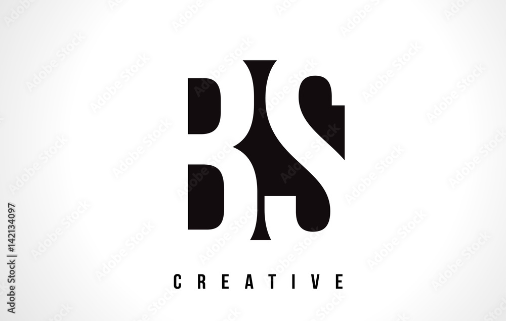 BS B S White Letter Logo Design with Black Square. Stock Vector | Adobe ...