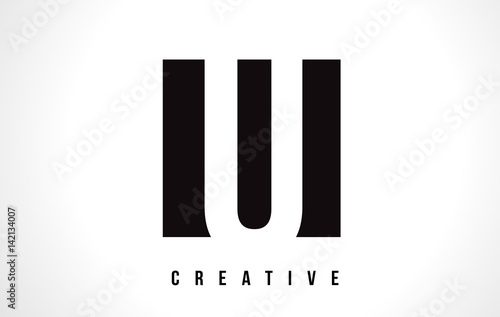 U White Letter Logo Design with Black Square.