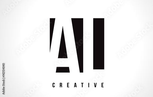 AL A L White Letter Logo Design with Black Square.