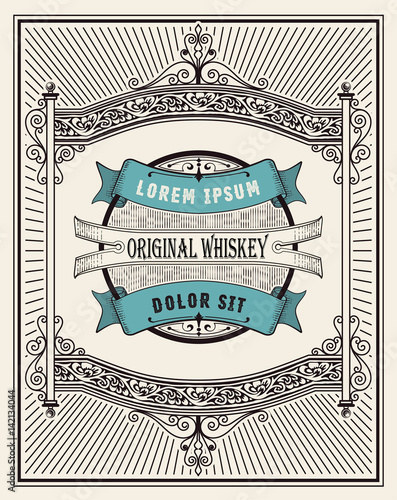 Retro whiskey label. Vector layered