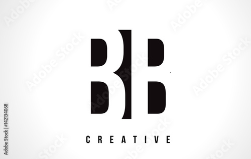 BB B B White Letter Logo Design with Black Square.