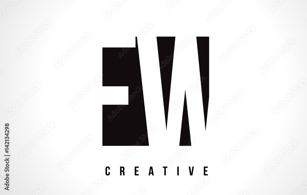 FW F W White Letter Logo Design with Black Square. FW F W White Letter Logo Design with Black Square.